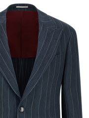 Brunello Cucinelli Blue Hemp Blazer
