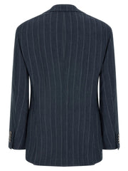 Brunello Cucinelli Blue Hemp Blazer