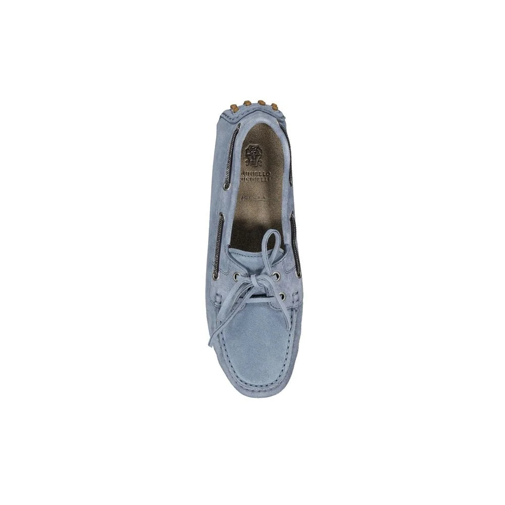 Brunello Cucinelli Blue Leather Moccassin - EU37/US7
