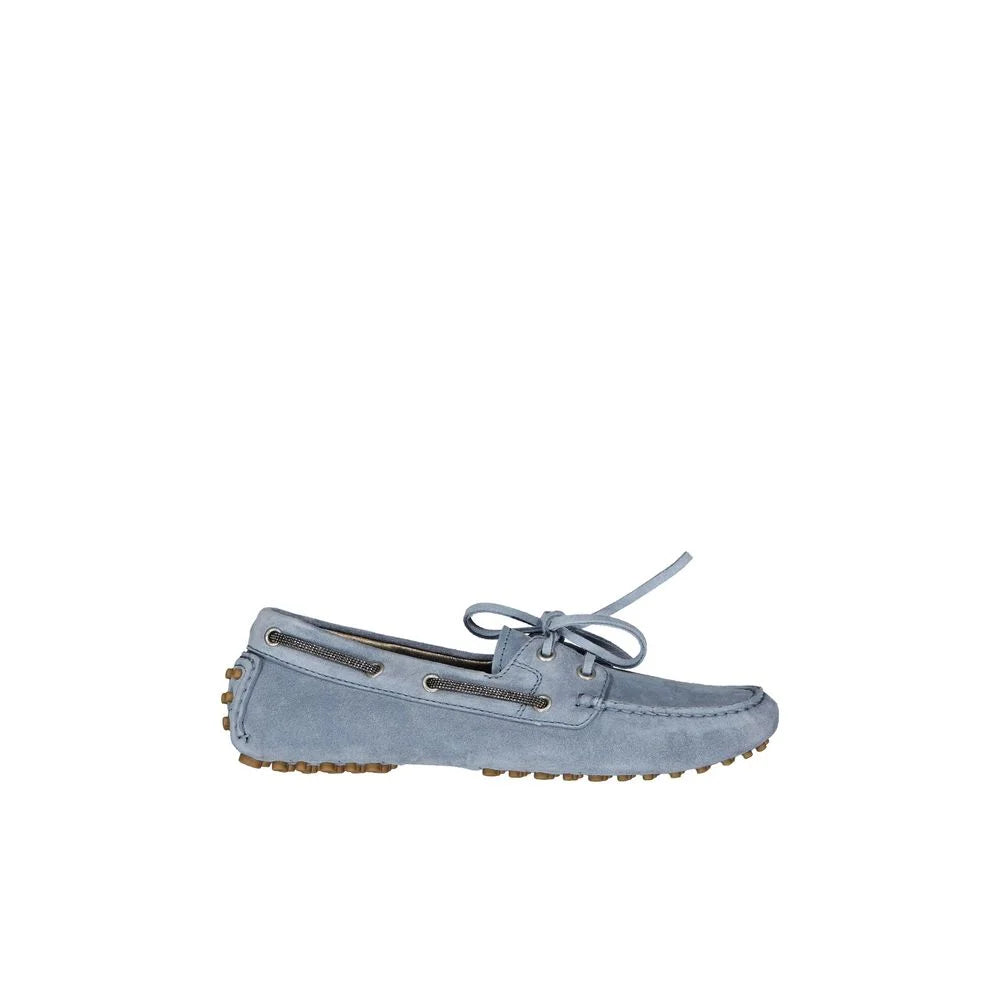Brunello Cucinelli Blue Leather Moccassin - EU37/US7