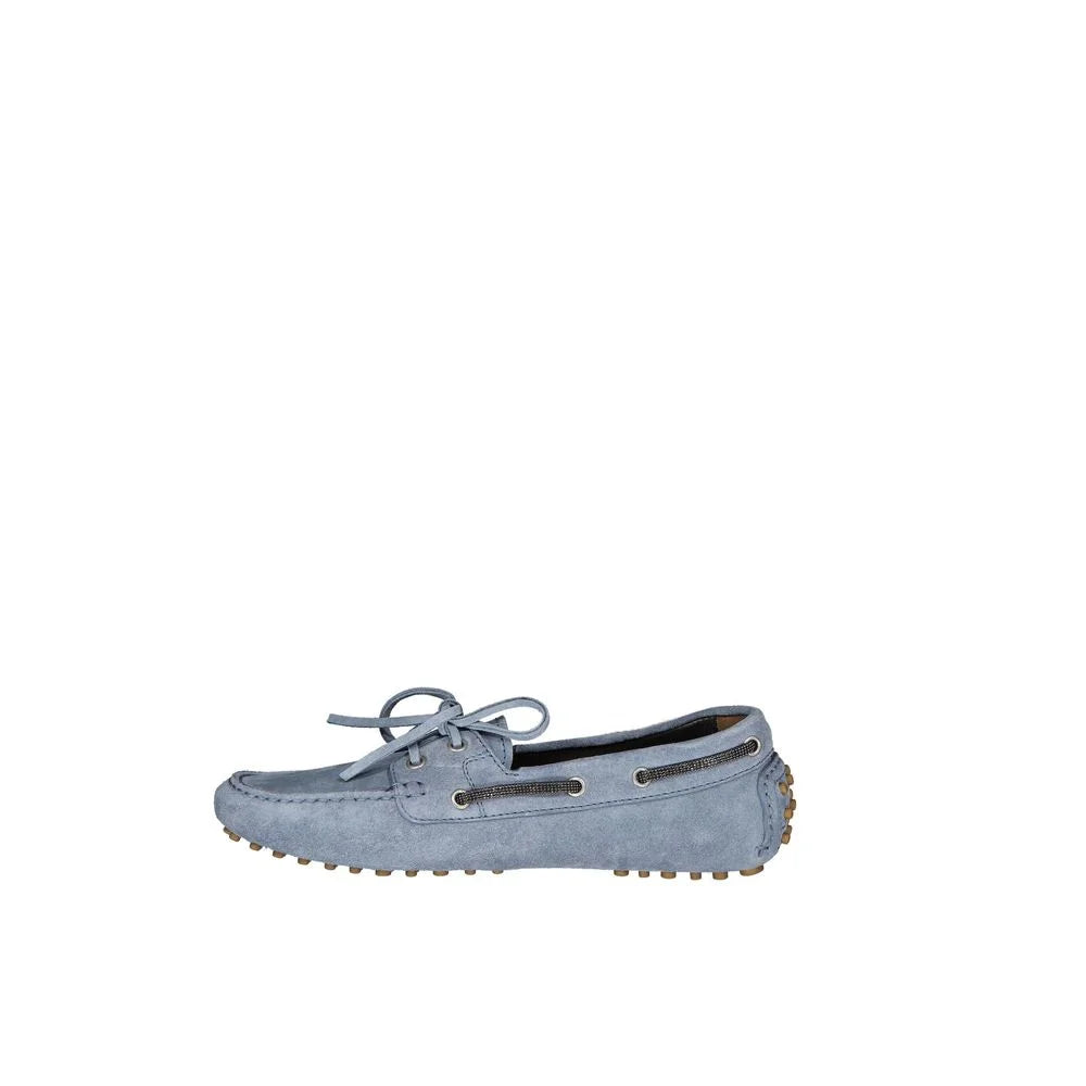Brunello Cucinelli Blue Leather Moccassin - EU37/US7