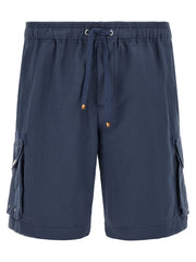 Brunello Cucinelli Blue Linen Bermuda Shorts