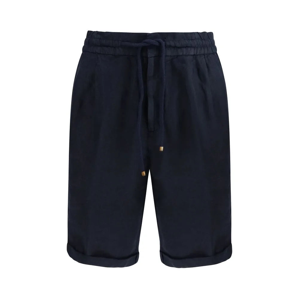 Brunello Cucinelli Blue Linen Bermuda Shorts