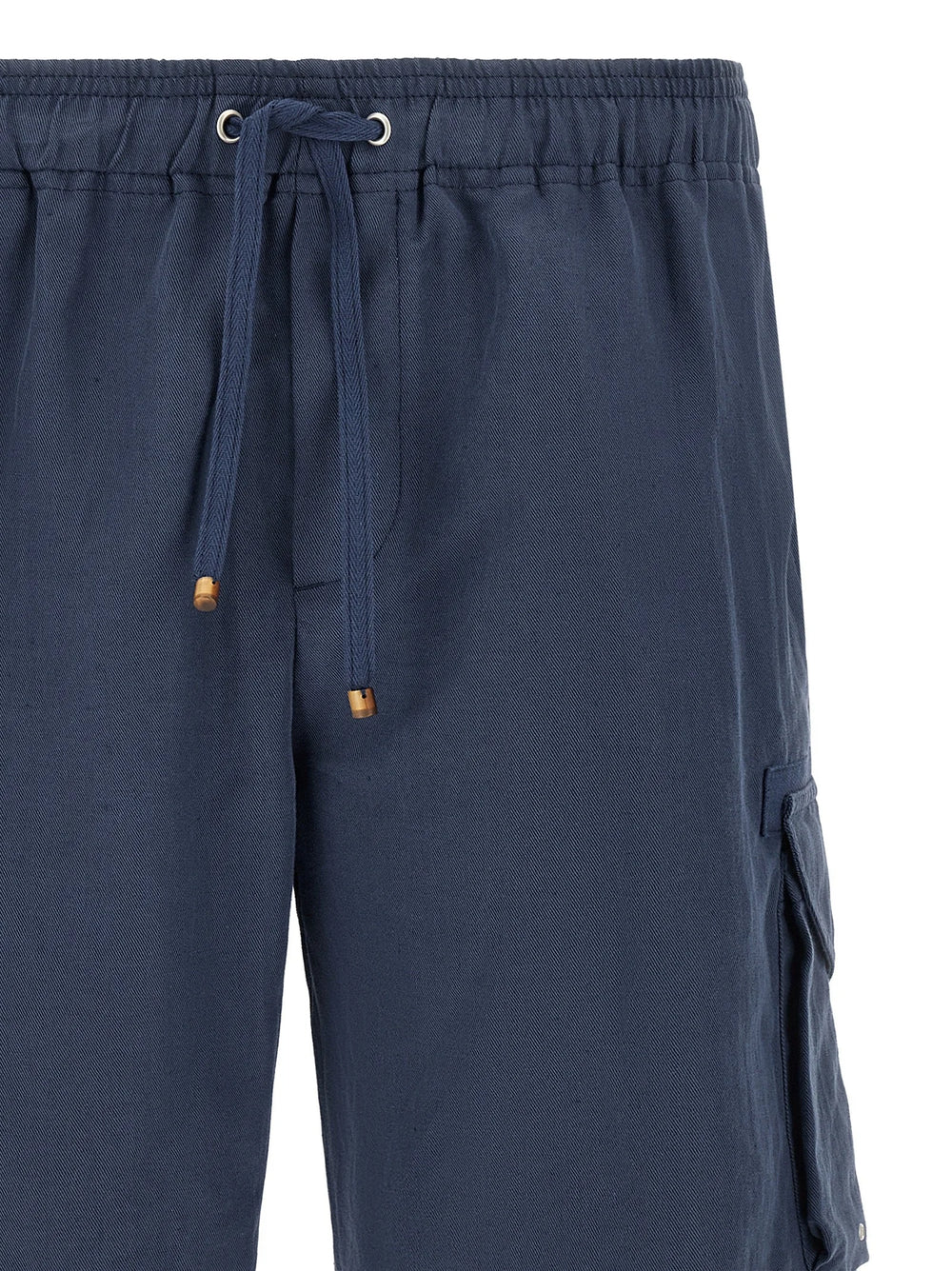 Brunello Cucinelli Blue Linen Bermuda Shorts