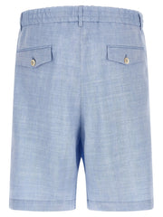 Brunello Cucinelli Blue Linen Bermuda Shorts