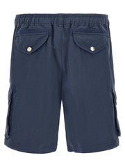 Brunello Cucinelli Blue Linen Bermuda Shorts
