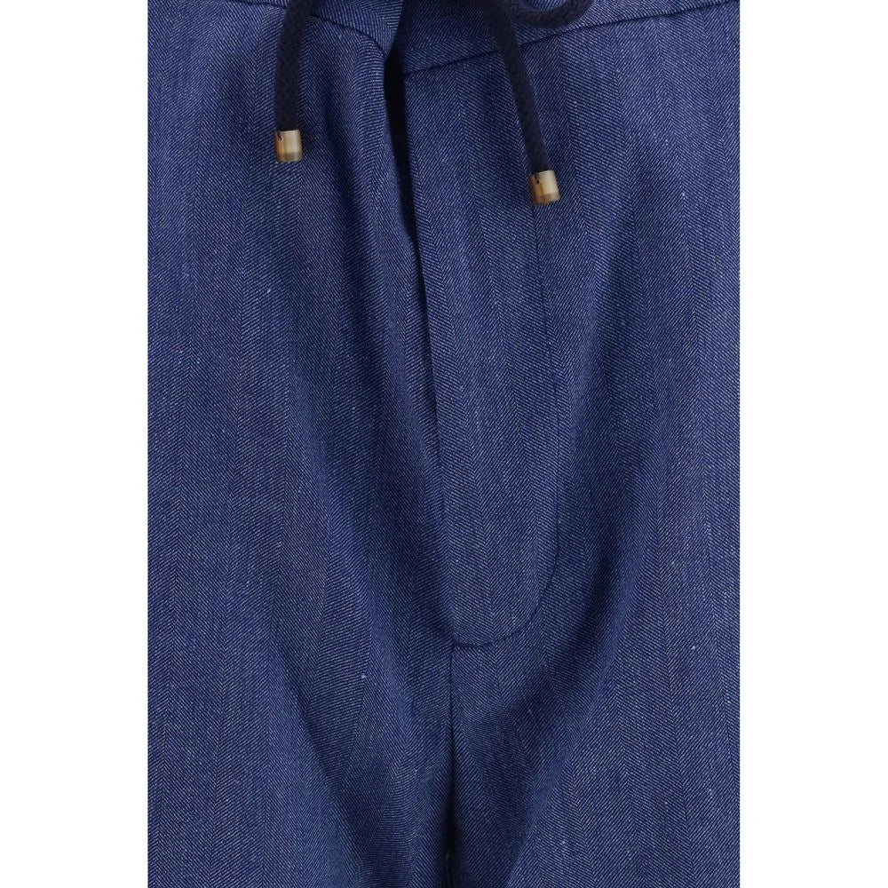 Brunello Cucinelli Blue Linen Bermuda Shorts - IT54 | XXL