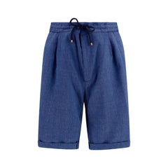 Brunello Cucinelli Blue Linen Bermuda Shorts - IT54 | XXL