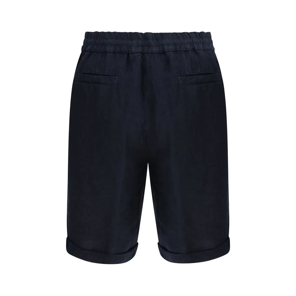 Brunello Cucinelli Blue Linen Bermuda Shorts - IT56 | 3XL