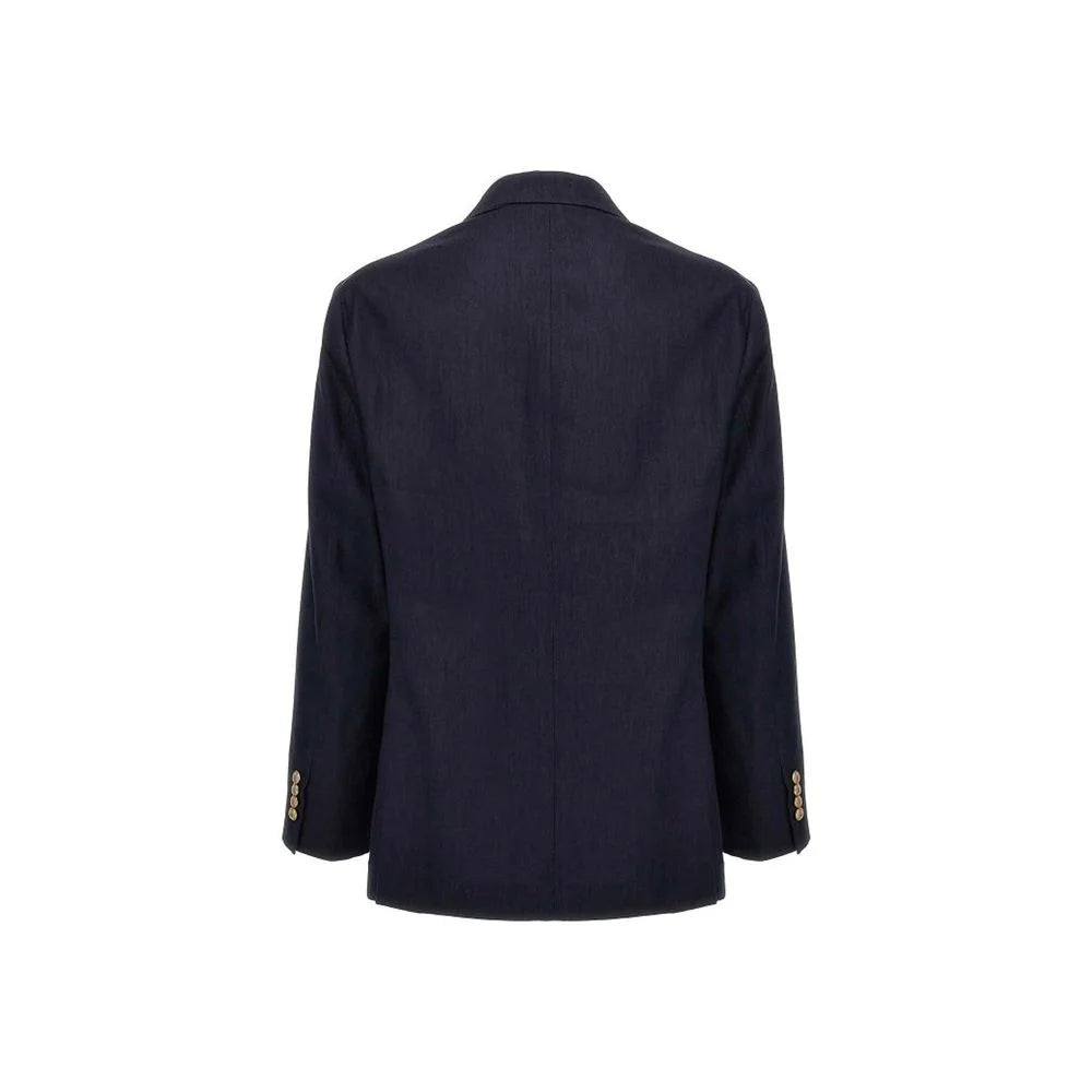 Brunello Cucinelli Blue Linen Blazer - IT54 | XL