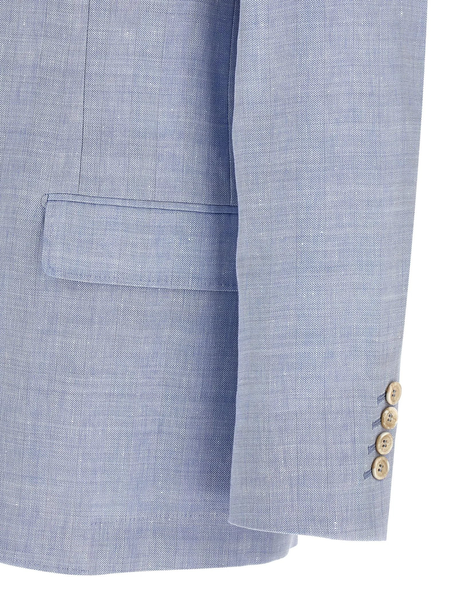 Brunello Cucinelli Blue Linen Blazer - XXL