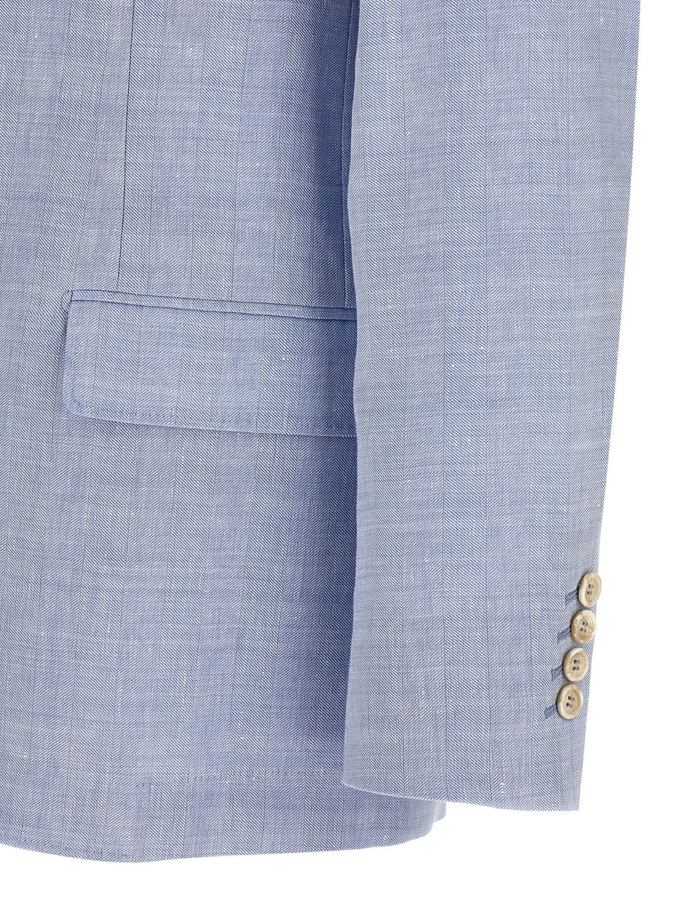 Brunello Cucinelli Blue Linen Blazer - XXL