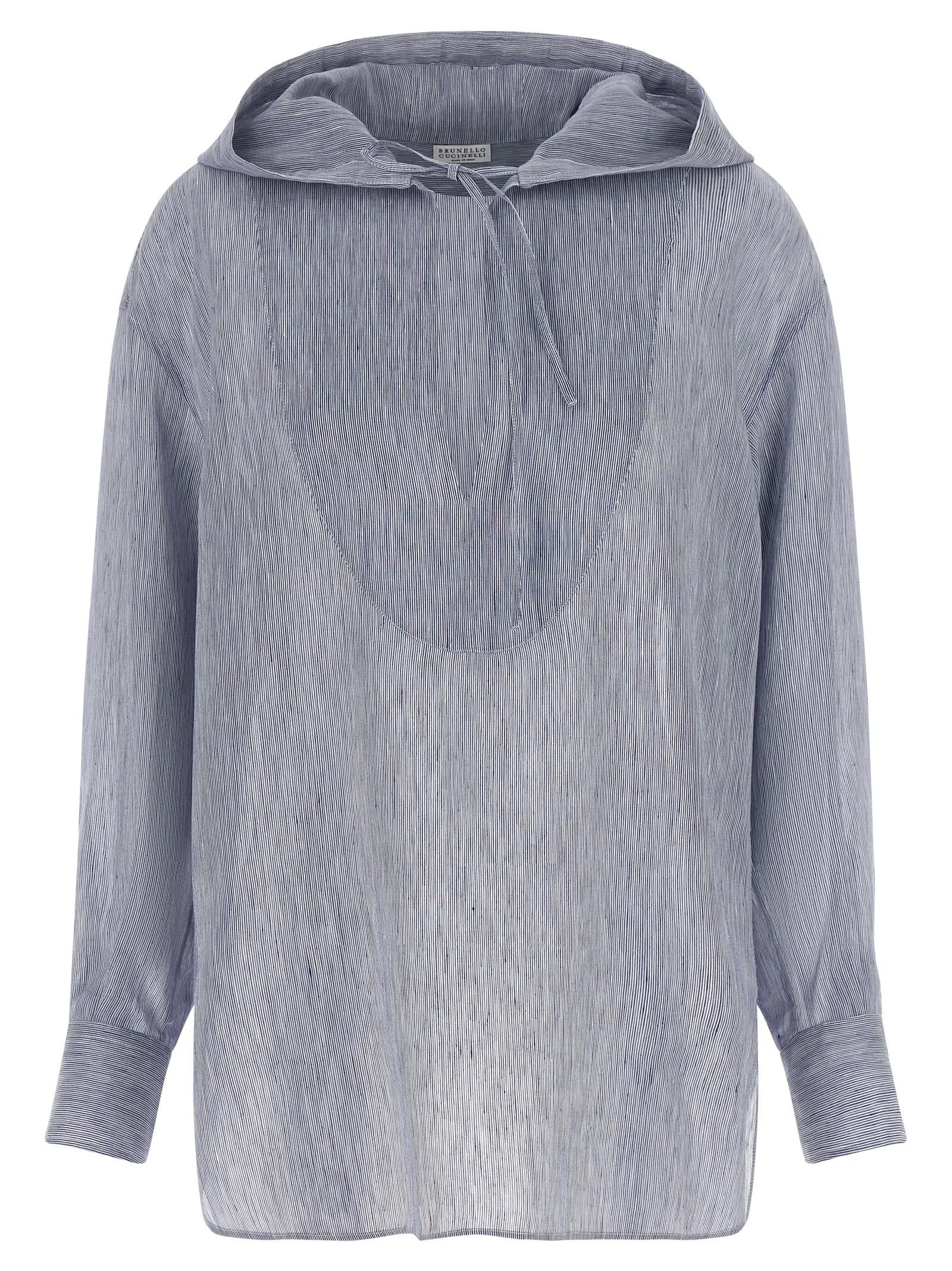 Brunello Cucinelli Blue Linen Blouse