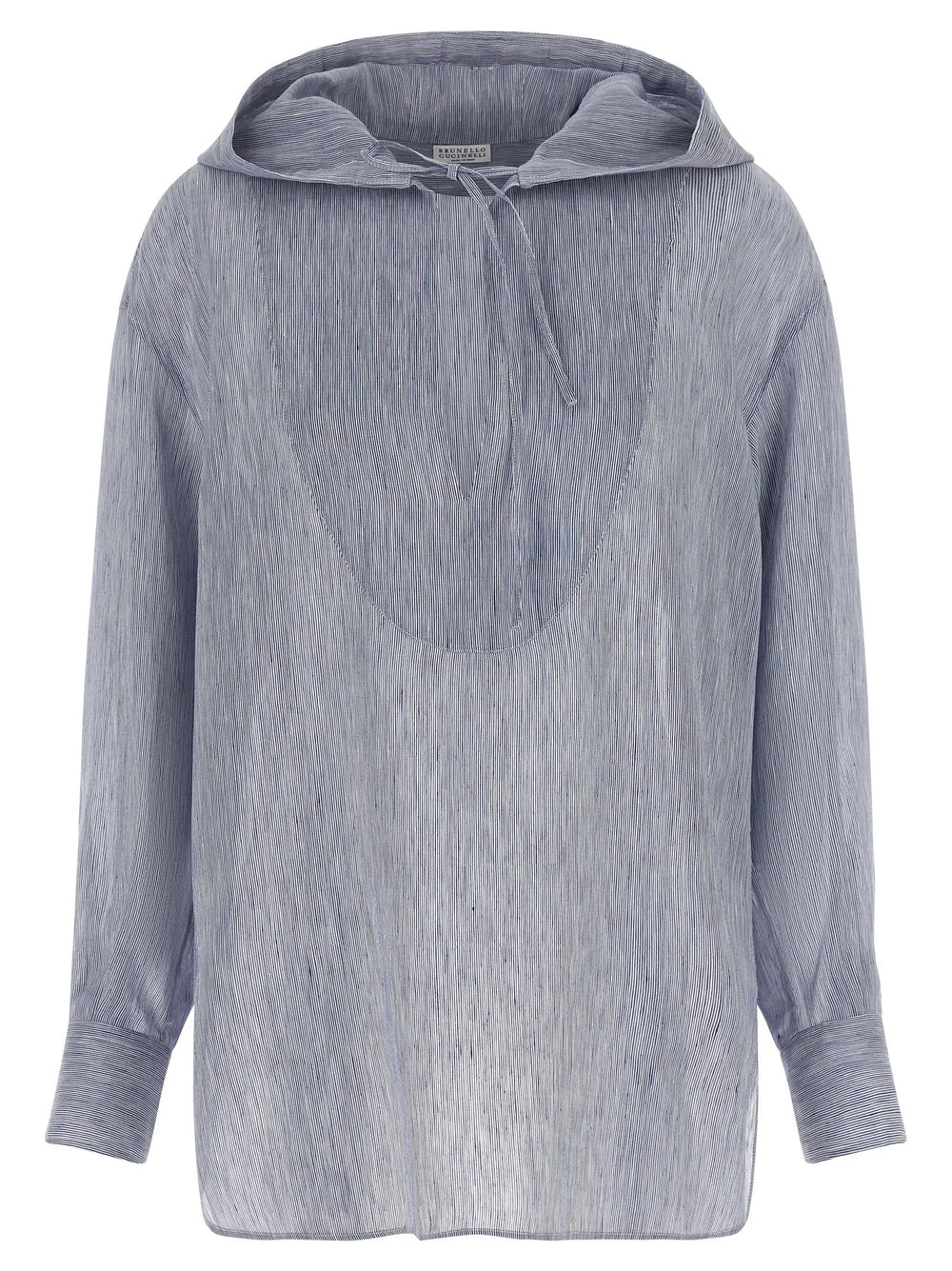 Brunello Cucinelli Blue Linen Blouse