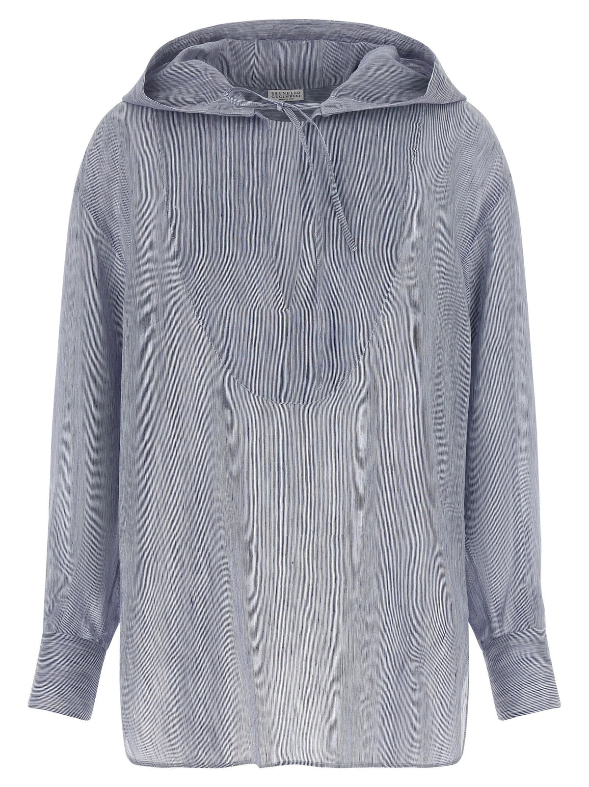 Brunello Cucinelli Blue Linen Blouse