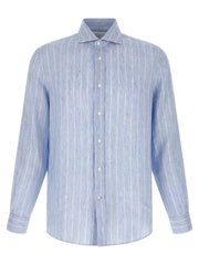 Brunello Cucinelli Tumansininen Linen Paita