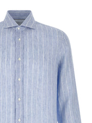 Brunello Cucinelli Tumansininen Linen Paita