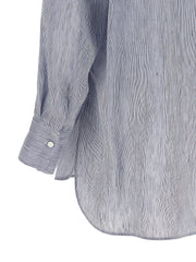 Brunello Cucinelli Blue Linen Blouse