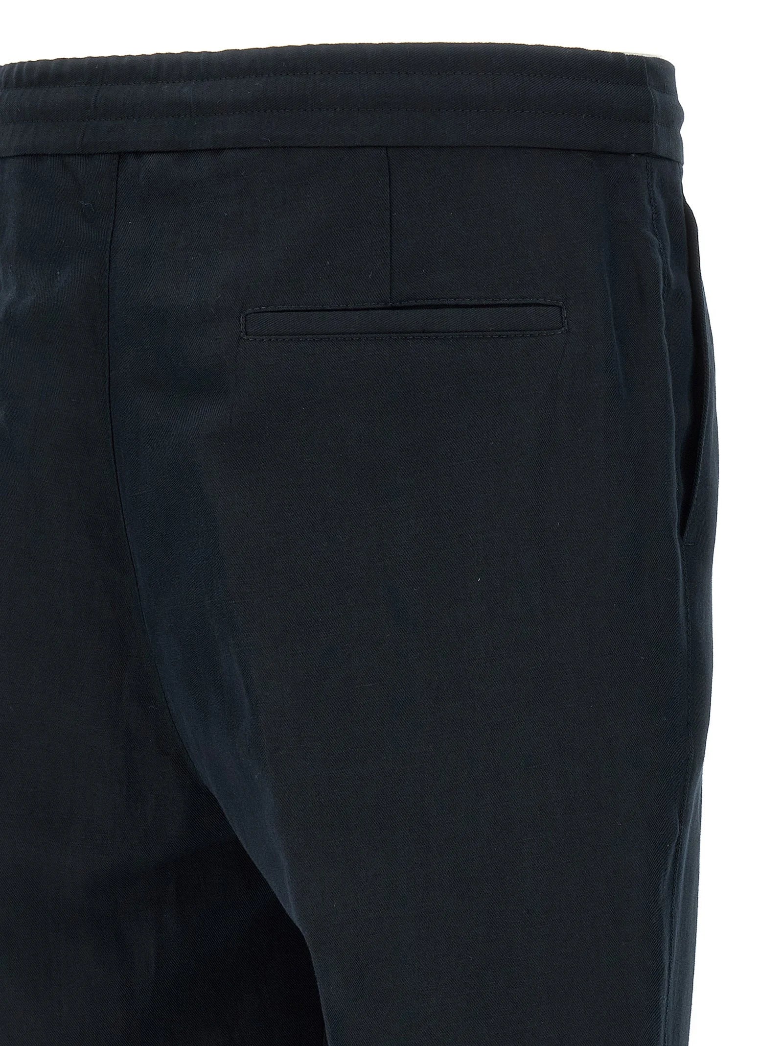 Brunello Cucinelli Blue Linen Casual Pants