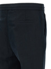 Brunello Cucinelli Blue Linen Casual Pants