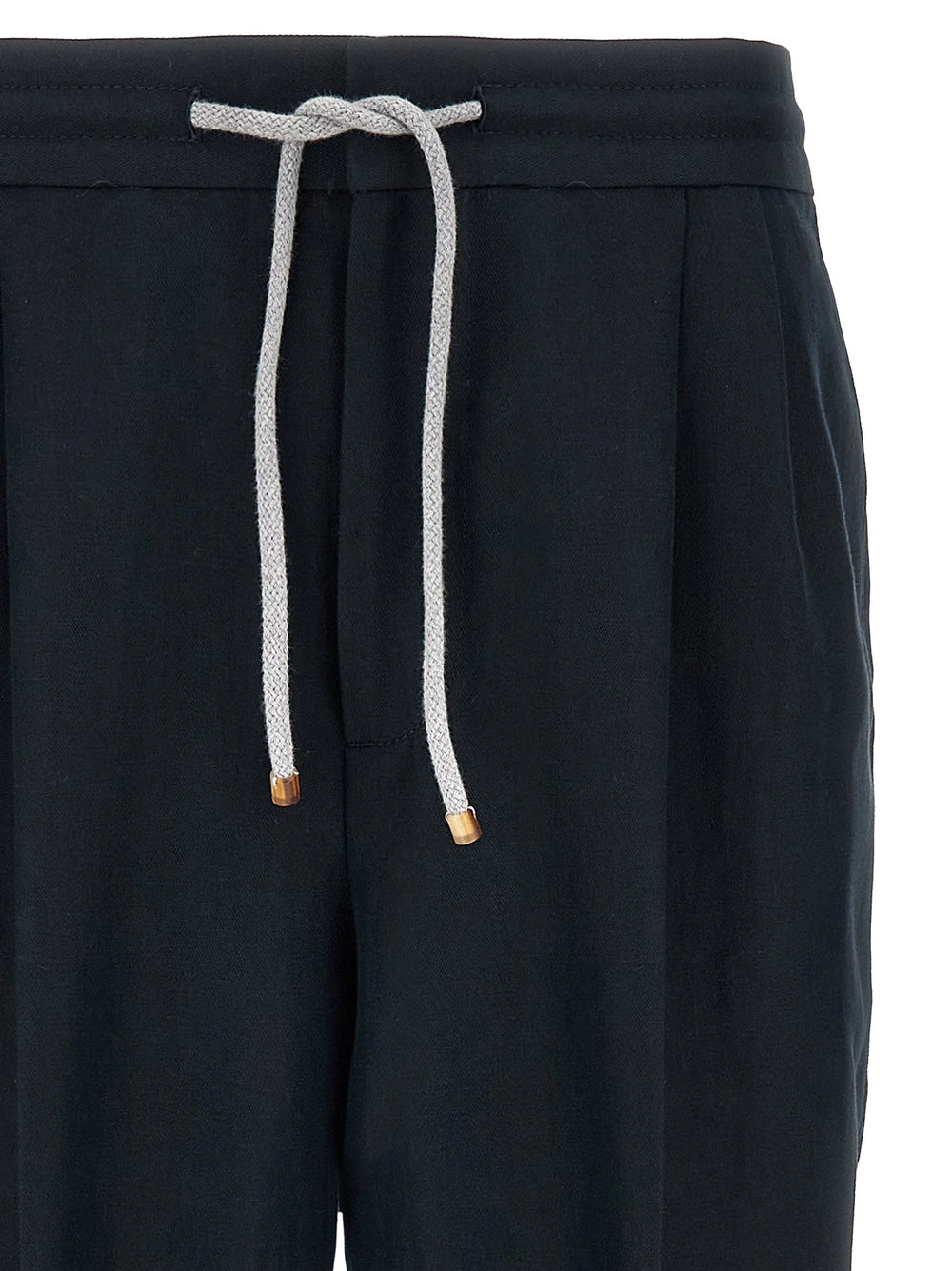 Brunello Cucinelli Blue Linen Casual Pants