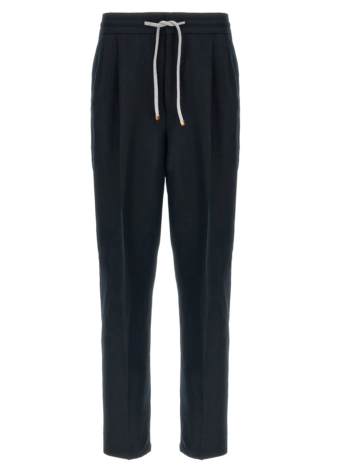 Brunello Cucinelli Blue Linen Casual Pants