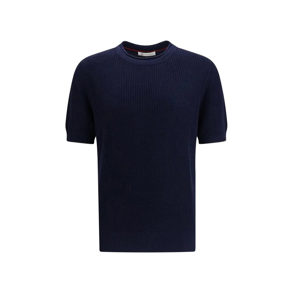 Brunello Cucinelli Blue Linen T-Shirt