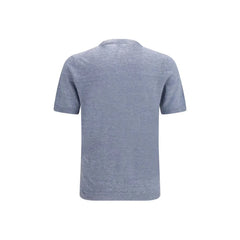 Brunello Cucinelli Blue Linen T-Shirt - IT48 | M