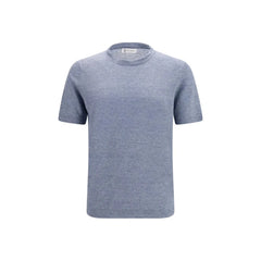 Brunello Cucinelli Blue Linen T-Shirt - IT48 | M
