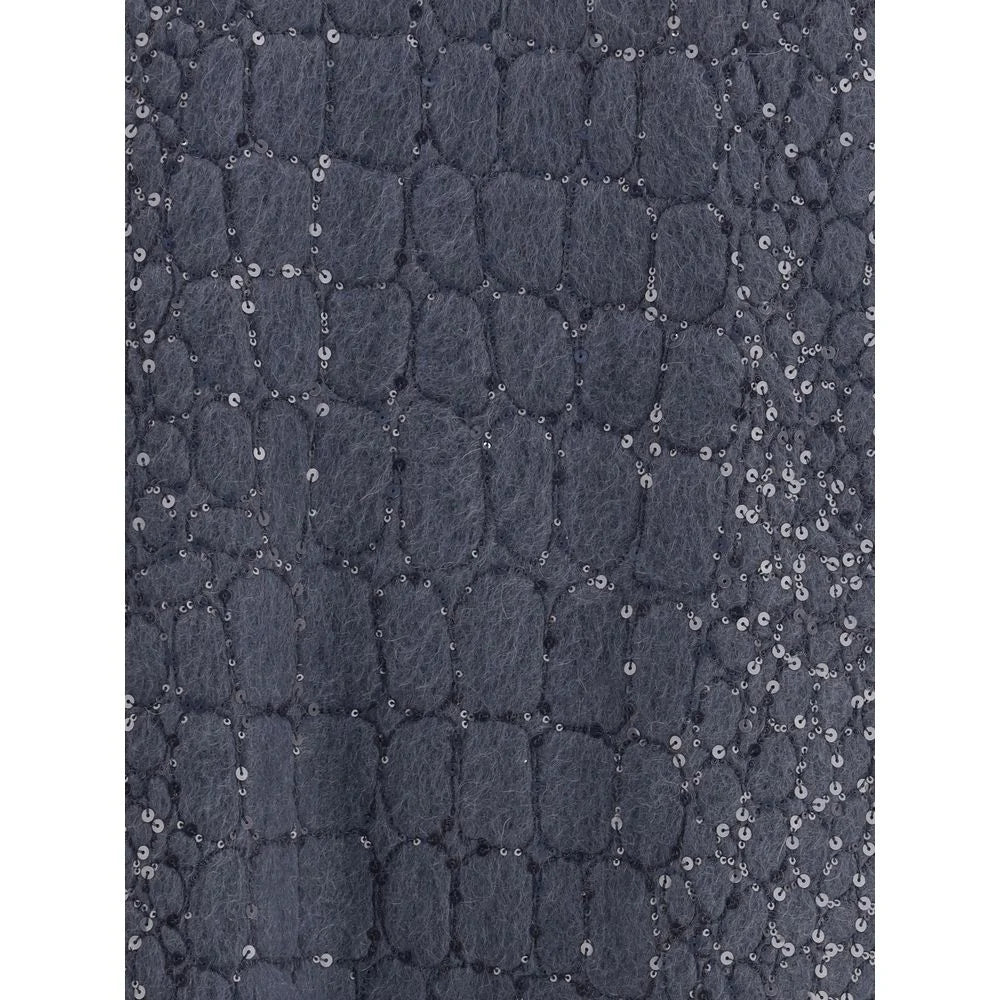 Brunello Cucinelli Blue Mohair Casual Dress - S