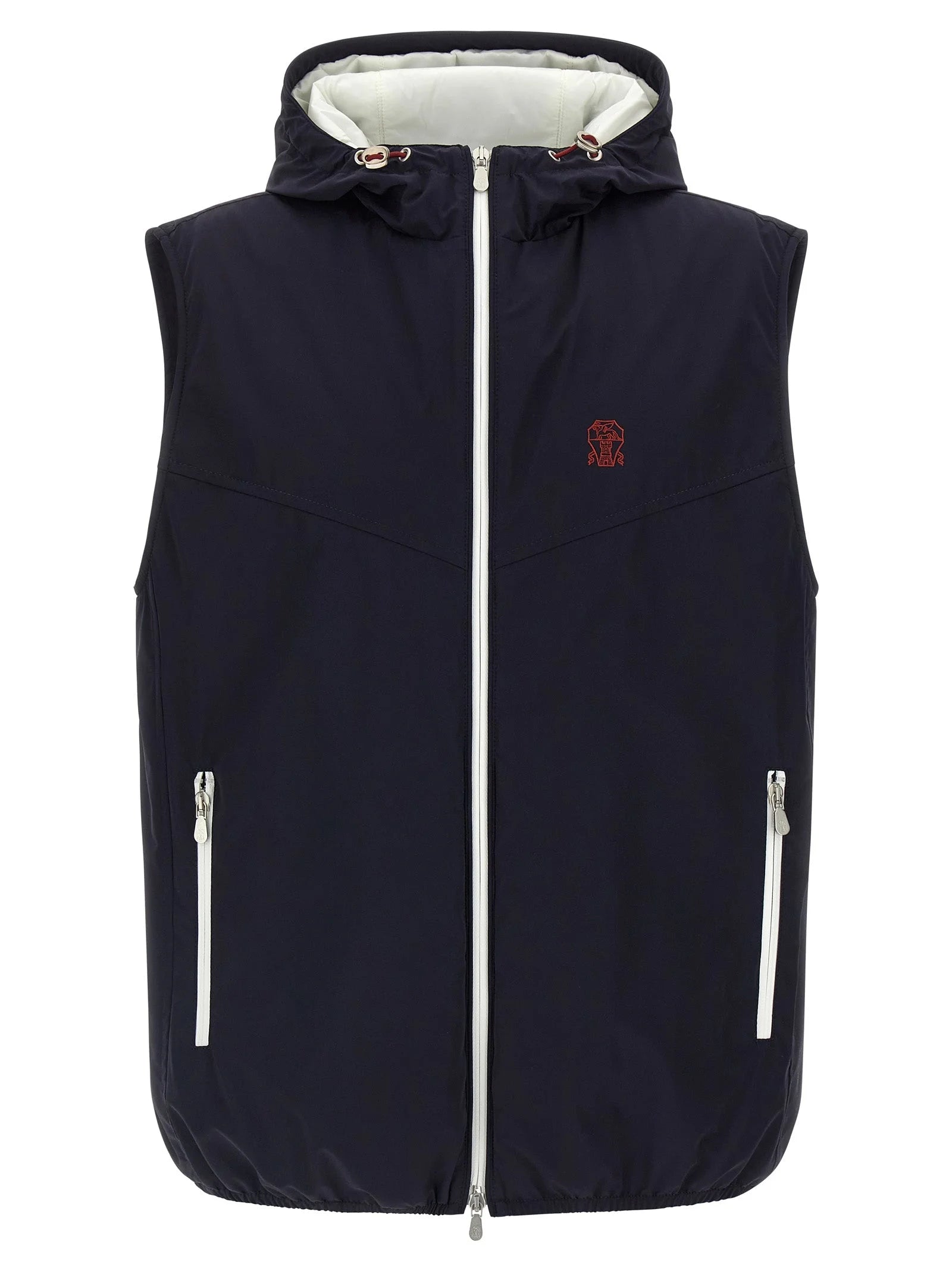 Brunello Cucinelli Blue Polyamide Sleeveless Jacket