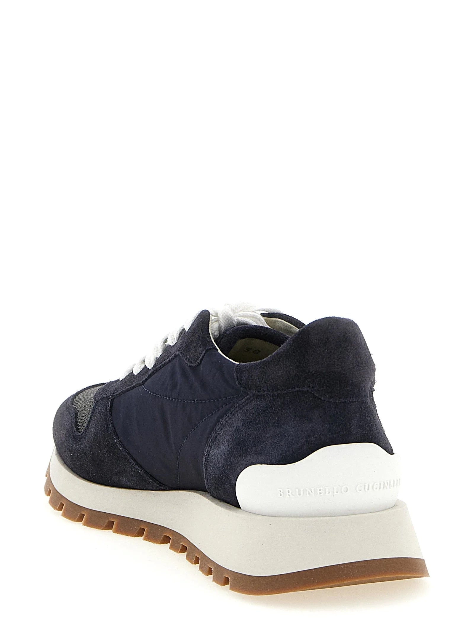 Brunello Cucinelli Blue Polyester Athletic Sneakers - EU38/US8