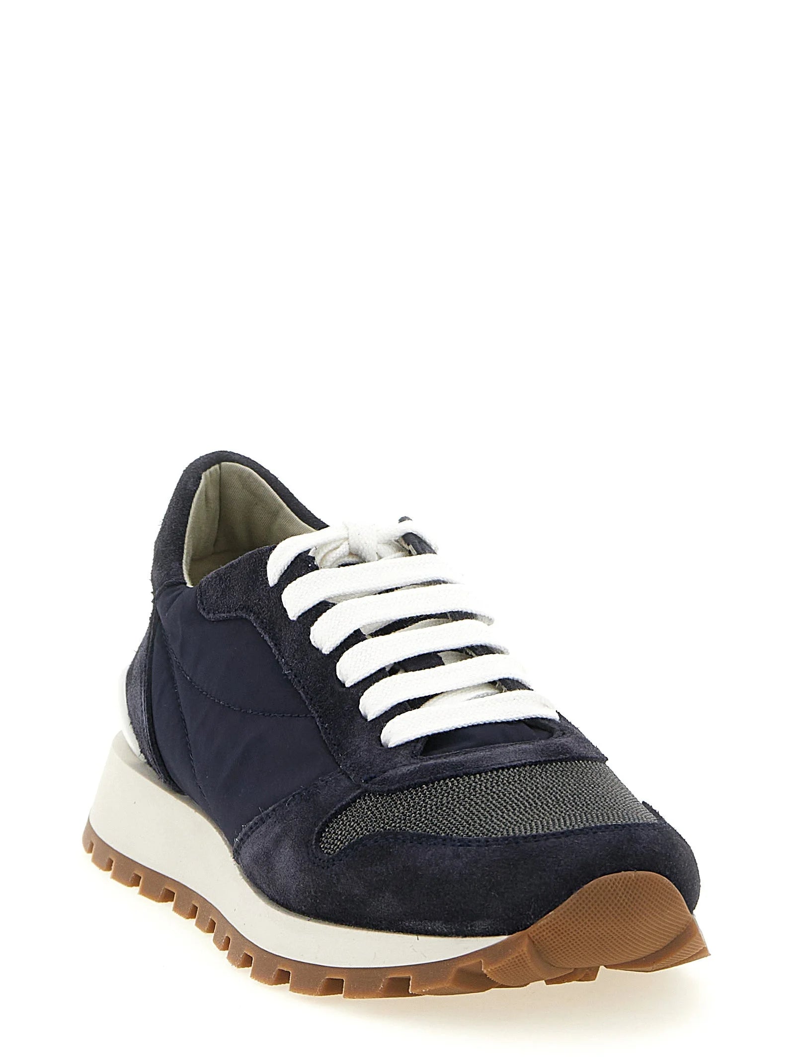 Brunello Cucinelli Blue Polyester Athletic Sneakers - EU38/US8