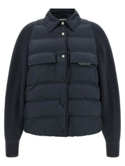 Brunello Cucinelli Blue Polyester Full-Length Jacket