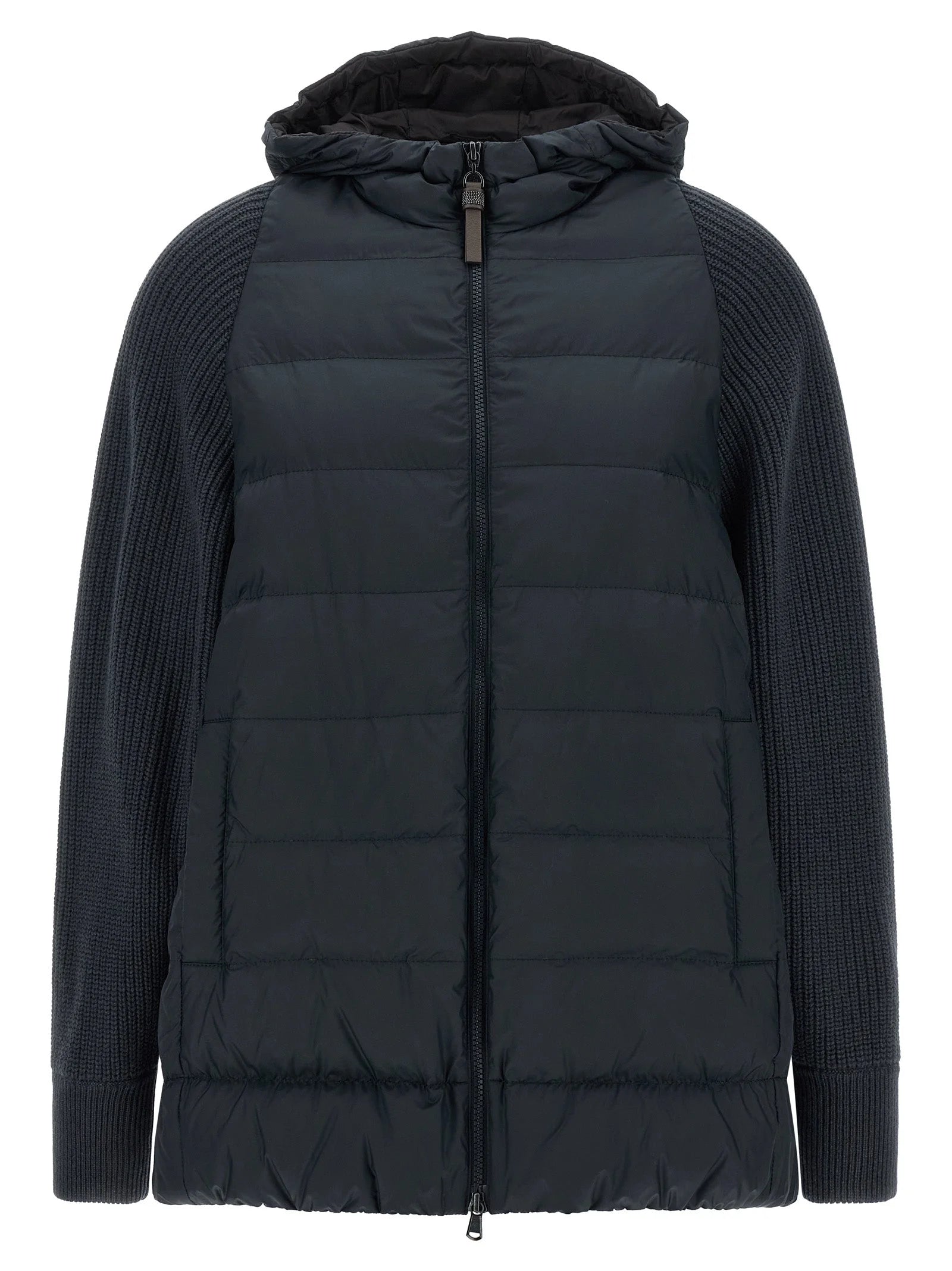 Brunello Cucinelli Blue Polyester Full-Length Jacket