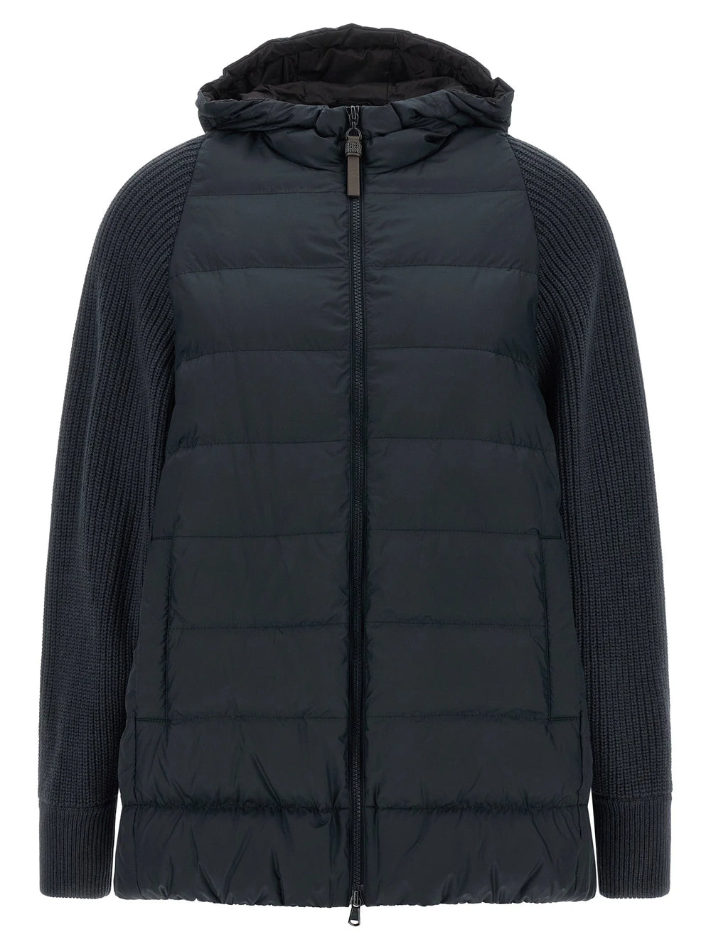 Brunello Cucinelli Blue Polyester Full-Length Jacket