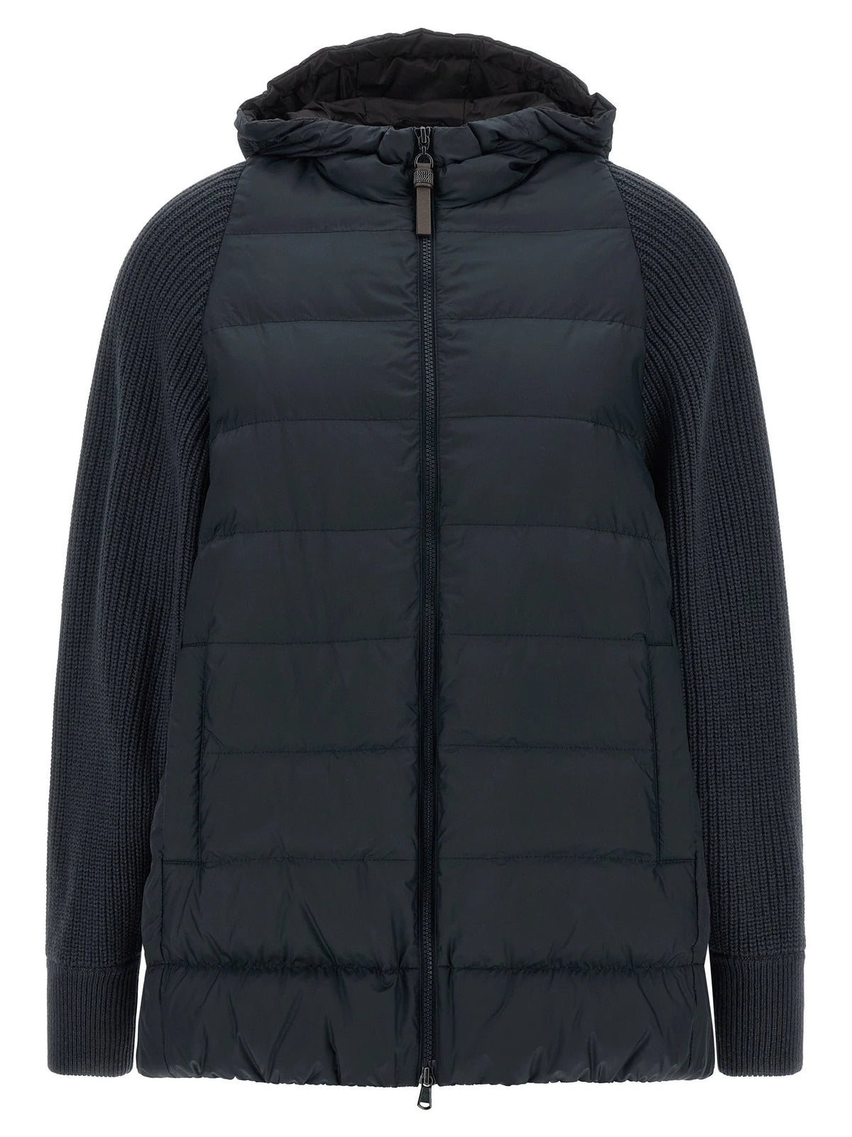 Brunello Cucinelli Blue Polyester Full-Length Jacket