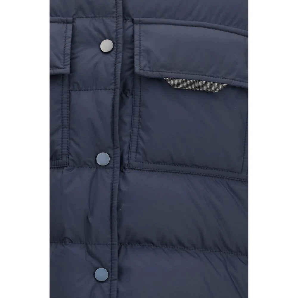 Brunello Cucinelli Blue Polyester Jacket