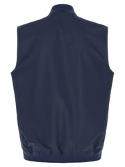 Brunello Cucinelli Blue Polyester Sleeveless Jacket