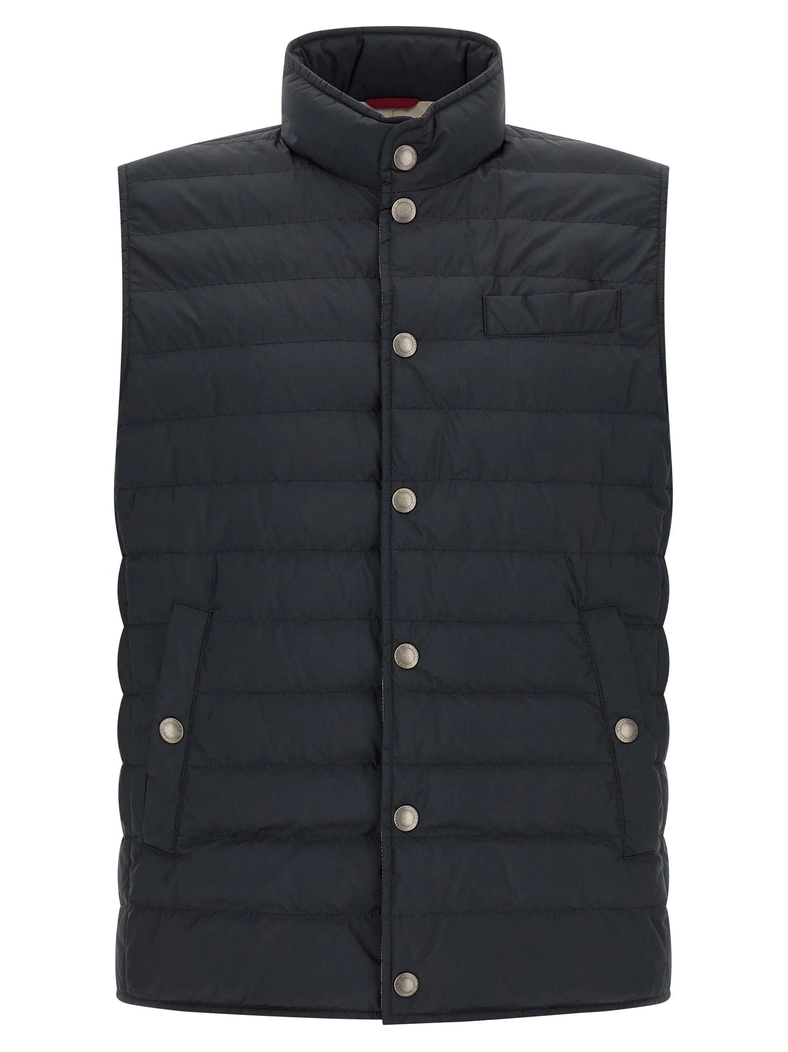 Brunello Cucinelli Blue Polyester Sleeveless Jacket