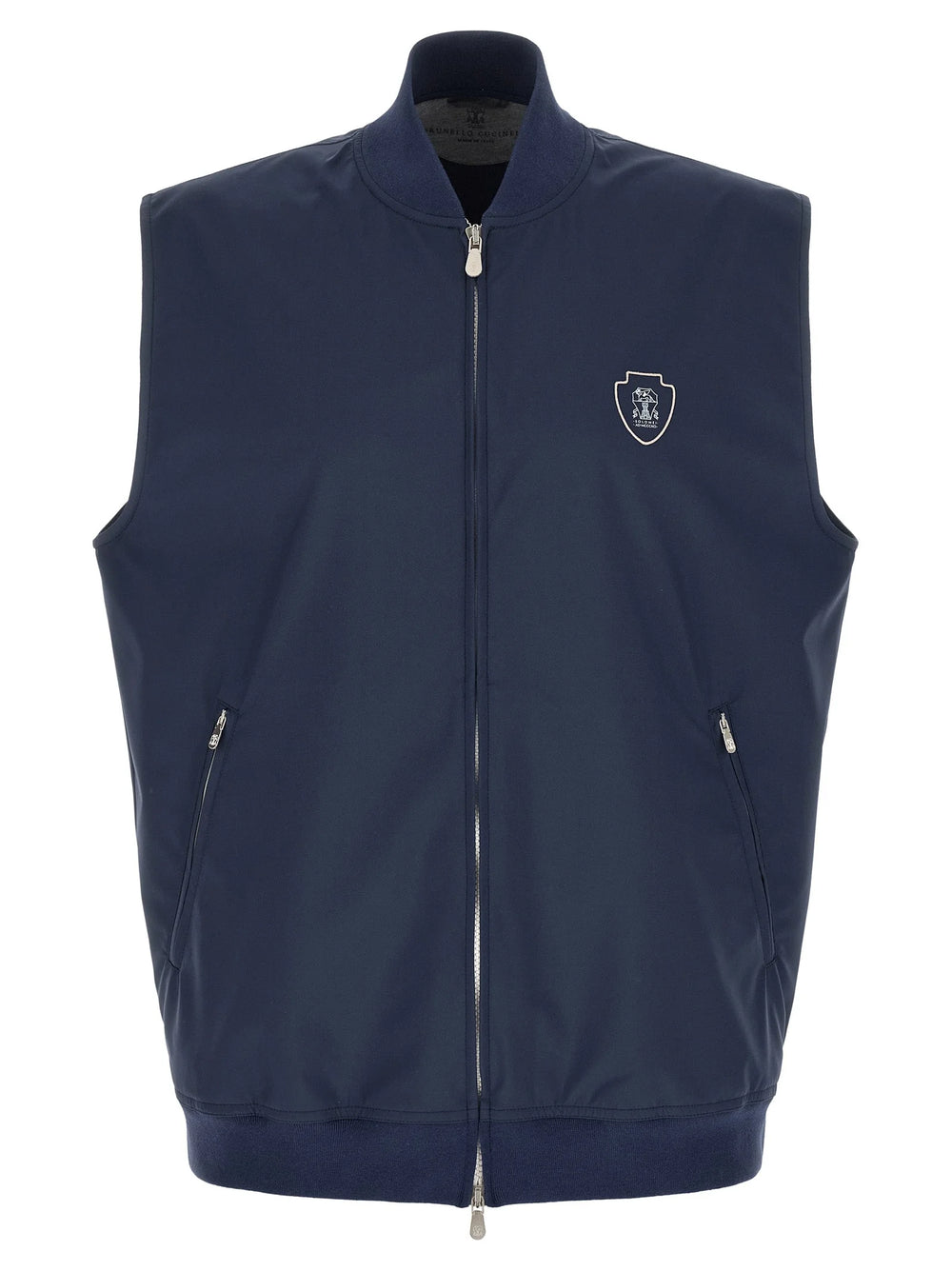 Brunello Cucinelli Blue Polyester Sleeveless Jacket