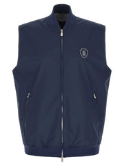 Brunello Cucinelli Blue Polyester Sleeveless Jacket