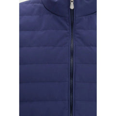 Brunello Cucinelli Blue Polyester Sleveless Jacket