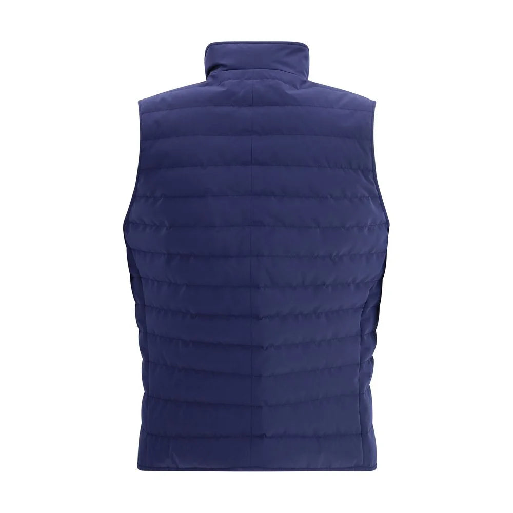 Brunello Cucinelli Blue Polyester Sleveless Jacket