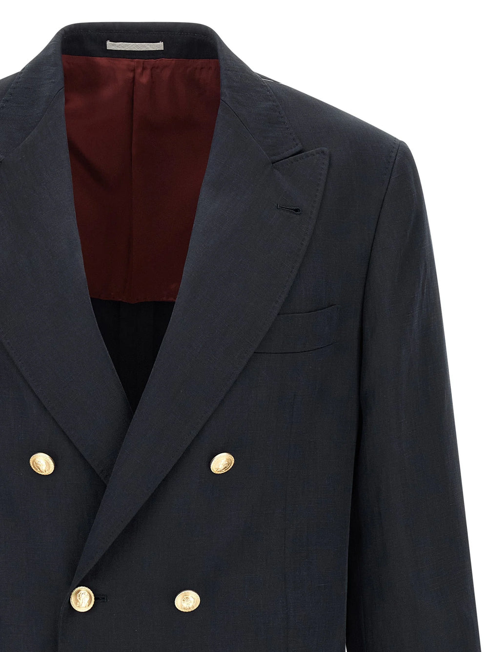 Brunello Cucinelli Blue Silk Blazer