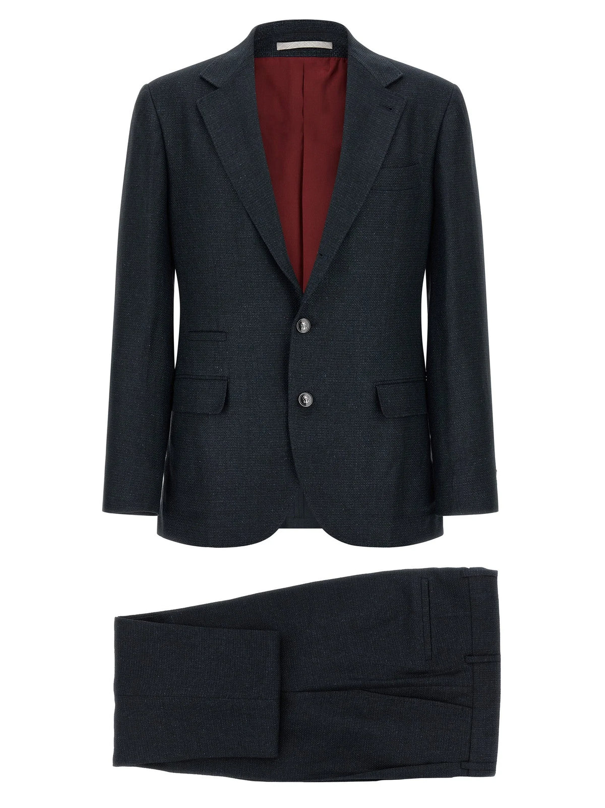 Brunello Cucinelli Blue Silk Two-Piece Suit