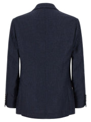 Brunello Cucinelli Blue Silk Two-Piece Suit