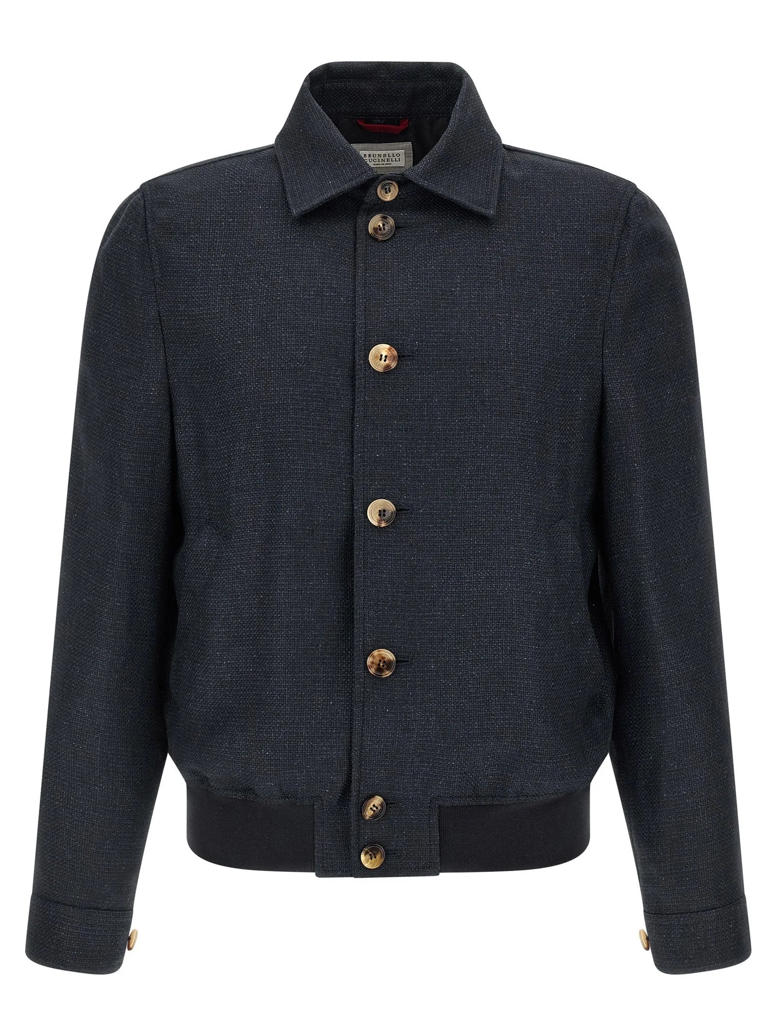Brunello Cucinelli Blue Sisal Biker Jacket - IT52 | XL