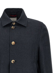 Brunello Cucinelli Blue Sisal Biker Jacket - IT52 | XL
