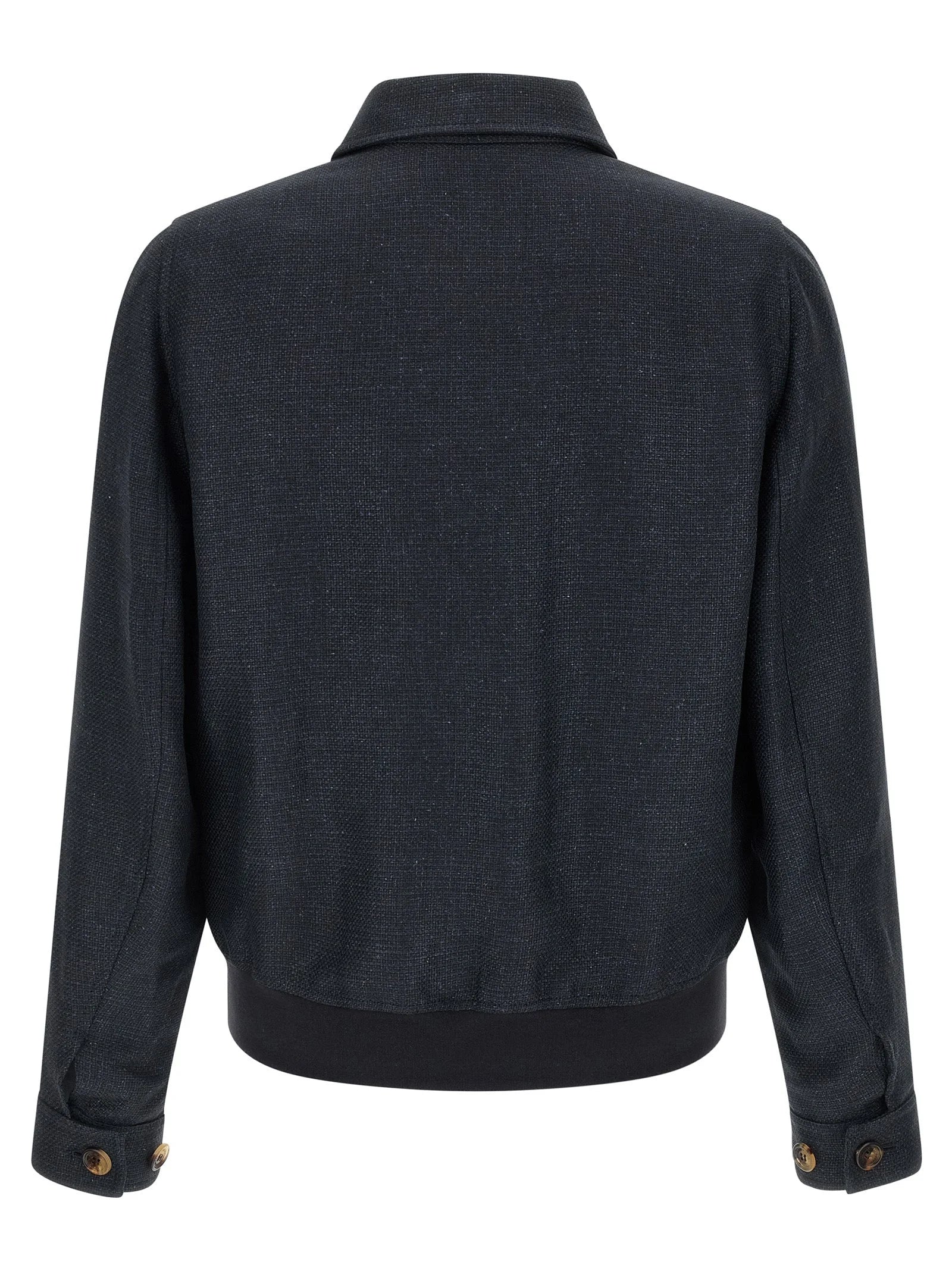 Brunello Cucinelli Blue Sisal Biker Jacket - IT52 | XL
